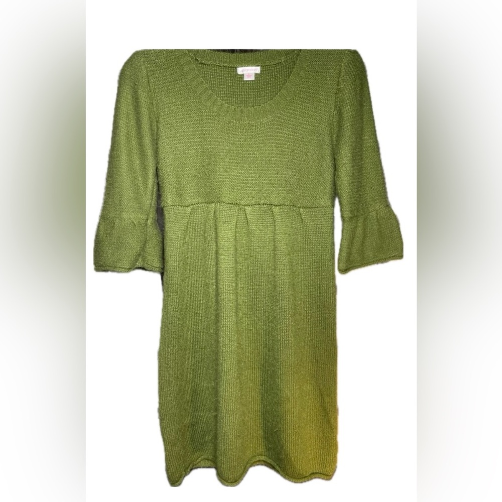 Jrs Large Green Sweater Dress